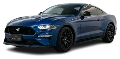 Sleek blue Ford Mustang sports car from the Autovaa luxury fleet
